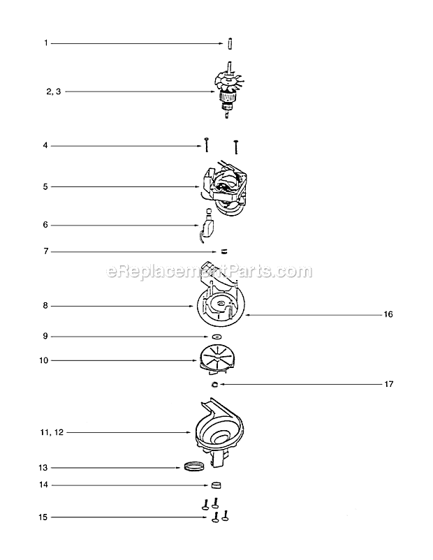 Page B Diagram and Parts List for 7602B  Eureka Upright Vacuum