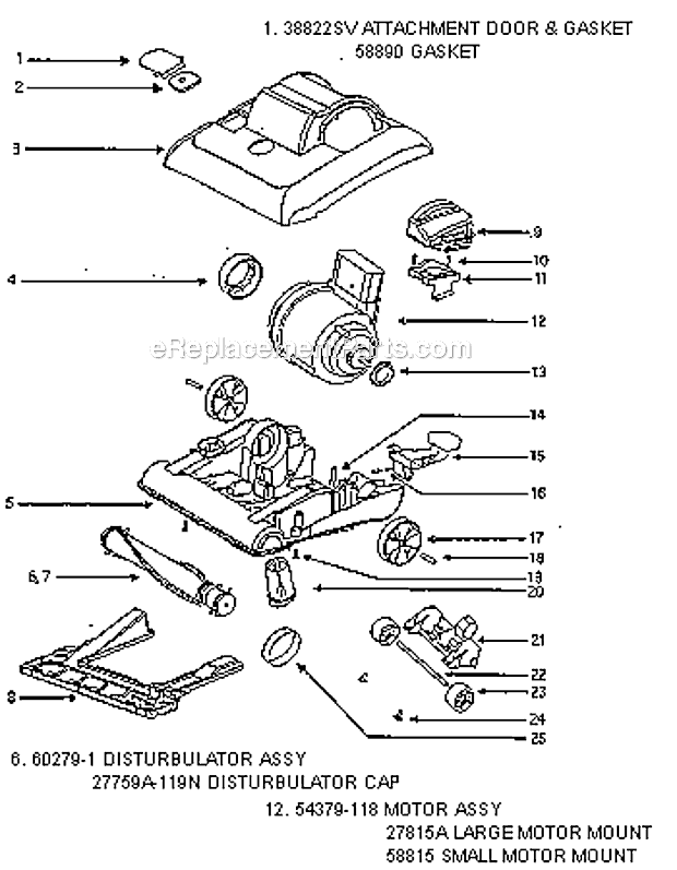 Page B Diagram and Parts List for 7605AT  Eureka Upright Vacuum