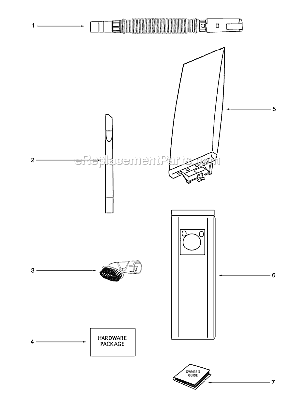 Page A Diagram and Parts List for 7606AA  Eureka Upright Vacuum
