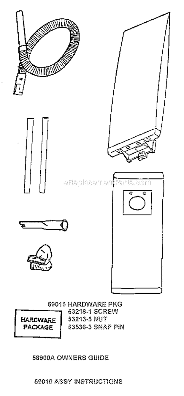 Page A Diagram and Parts List for 7608AT  Eureka Upright Vacuum