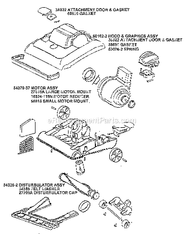 Page B Diagram and Parts List for 7608AT  Eureka Upright Vacuum