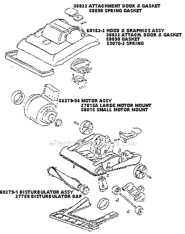 Page B Diagram and Parts List for 7608BT  Eureka Upright Vacuum