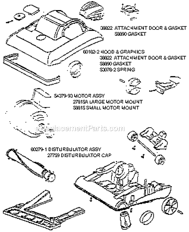 Page B Diagram and Parts List for 7608ET  Eureka Upright Vacuum