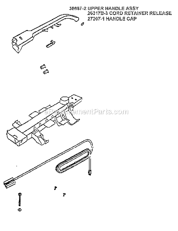 Page D Diagram and Parts List for 7609AT  Eureka Upright Vacuum