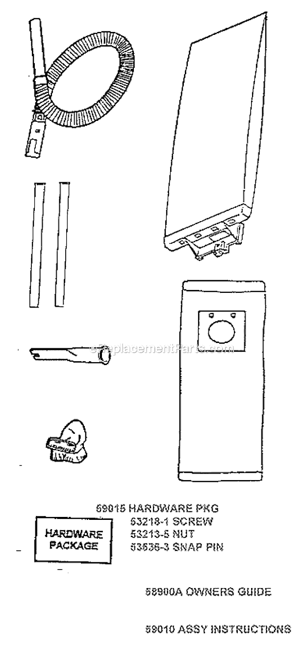 Page A Diagram and Parts List for 7609BT  Eureka Upright Vacuum