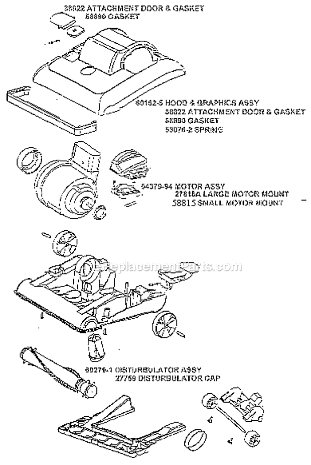 Page B Diagram and Parts List for 7609BT  Eureka Upright Vacuum