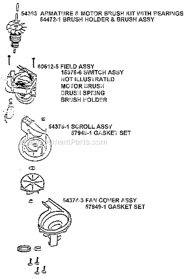 Page C Diagram and Parts List for 7611AT  Eureka Upright Vacuum