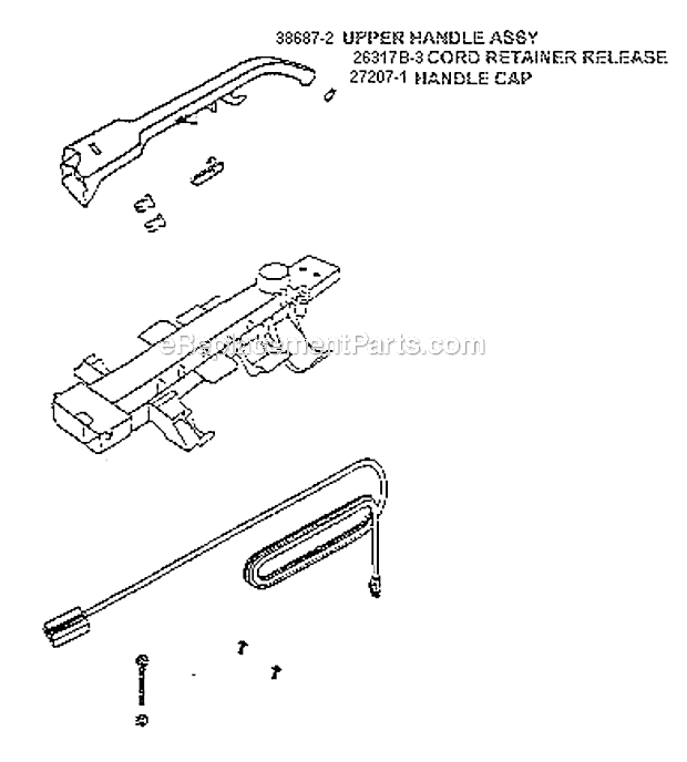 Page D Diagram and Parts List for 7611AT  Eureka Upright Vacuum