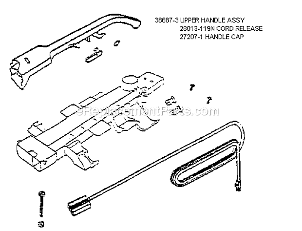Page D Diagram and Parts List for 7612AT  Eureka Upright Vacuum