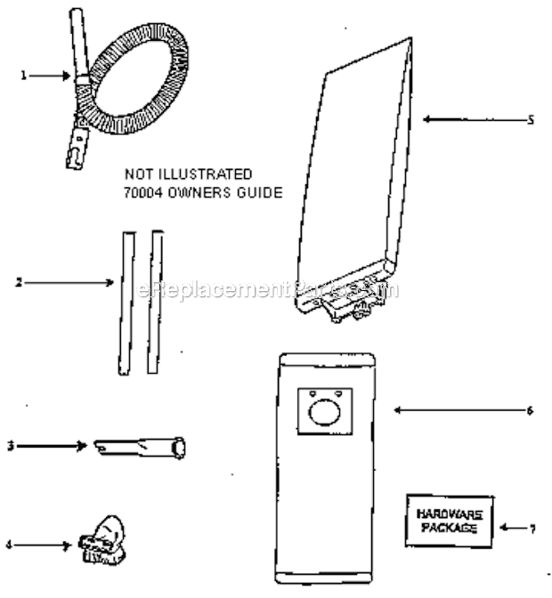 Page A Diagram and Parts List for 7612DT  Eureka Upright Vacuum