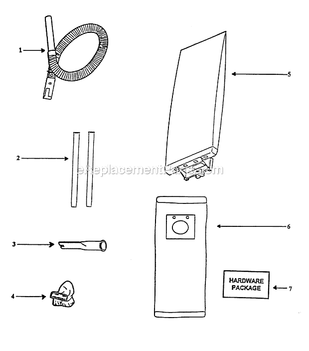 Page A Diagram and Parts List for 7618ATX  Eureka Upright Vacuum