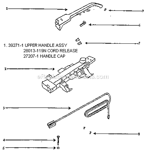Page C Diagram and Parts List for 7619AT  Eureka Upright Vacuum