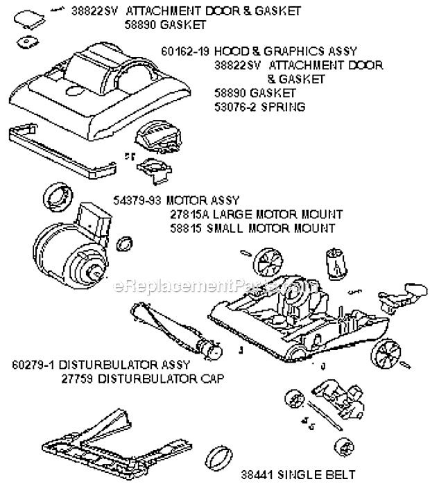 Page B Diagram and Parts List for 7620AT  Eureka Upright Vacuum