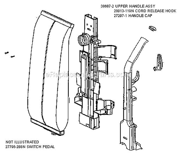 Page C Diagram and Parts List for 7622AT  Eureka Upright Vacuum