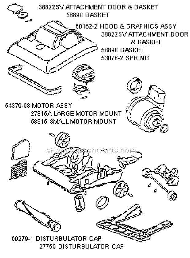 Page B Diagram and Parts List for 7626BTH  Eureka Upright Vacuum