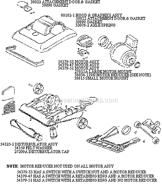 Page B Diagram and Parts List for 7640ATV  Eureka Upright Vacuum