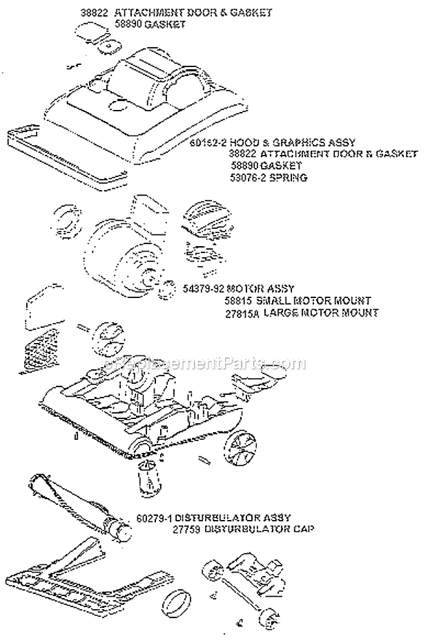 Page B Diagram and Parts List for 7640BTH  Eureka Upright Vacuum
