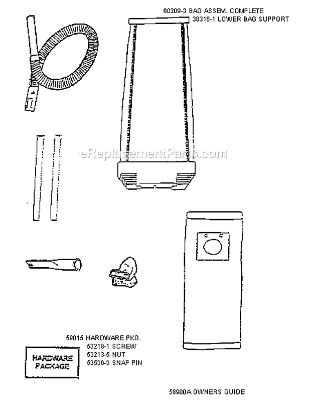 Page A Diagram and Parts List for 7650ATV  Eureka Upright Vacuum