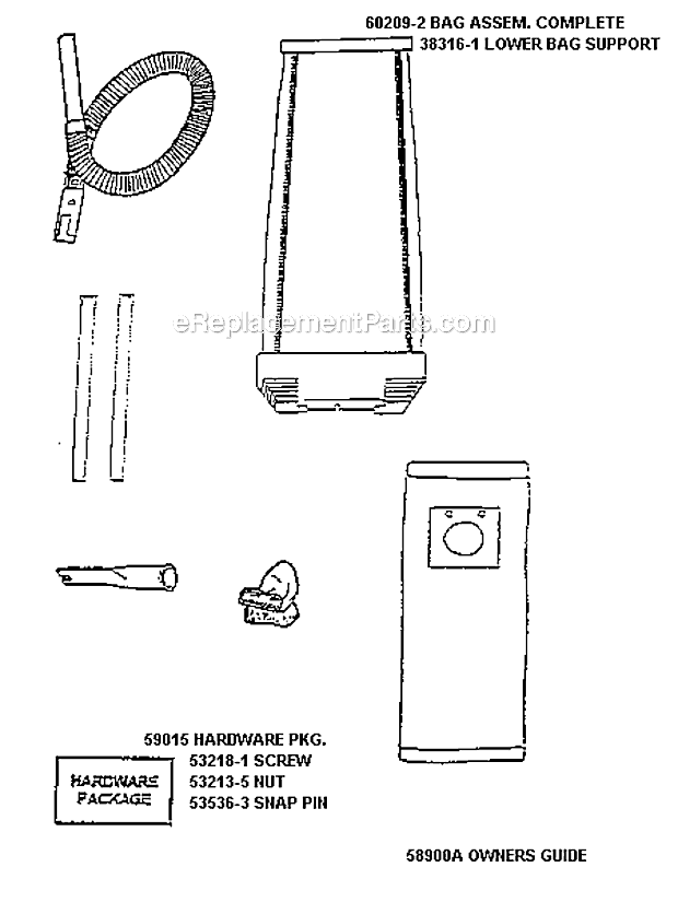 Page A Diagram and Parts List for 7650ATX  Eureka Upright Vacuum