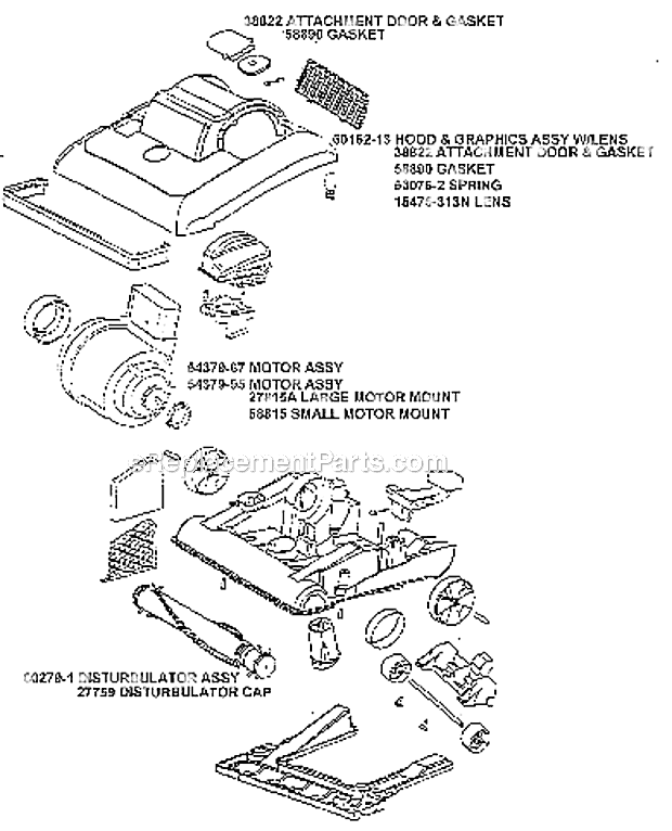 Page B Diagram and Parts List for 7650AT  Eureka Upright Vacuum