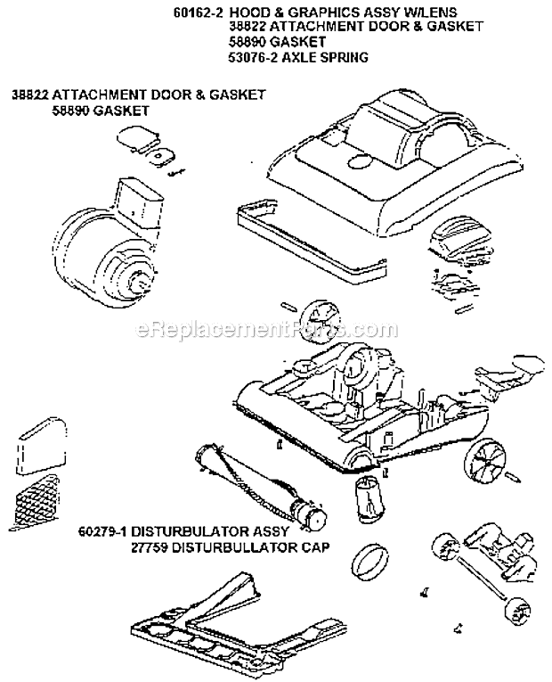 Page B Diagram and Parts List for 7670AT  Eureka Upright Vacuum