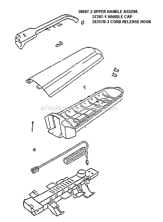 Page D Diagram and Parts List for 7670AT  Eureka Upright Vacuum