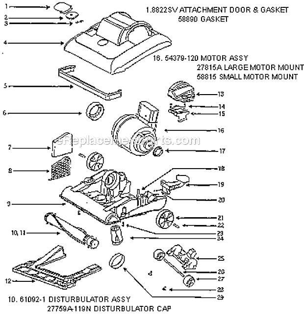 Page B Diagram and Parts List for 7671AT  Eureka Upright Vacuum