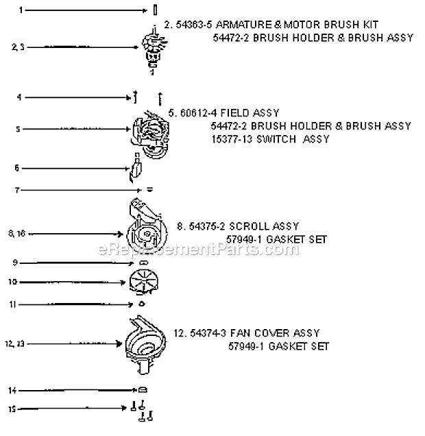 Page C Diagram and Parts List for 7671AT  Eureka Upright Vacuum