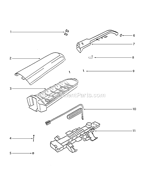 Page D Diagram and Parts List for 7671BH  Eureka Upright Vacuum