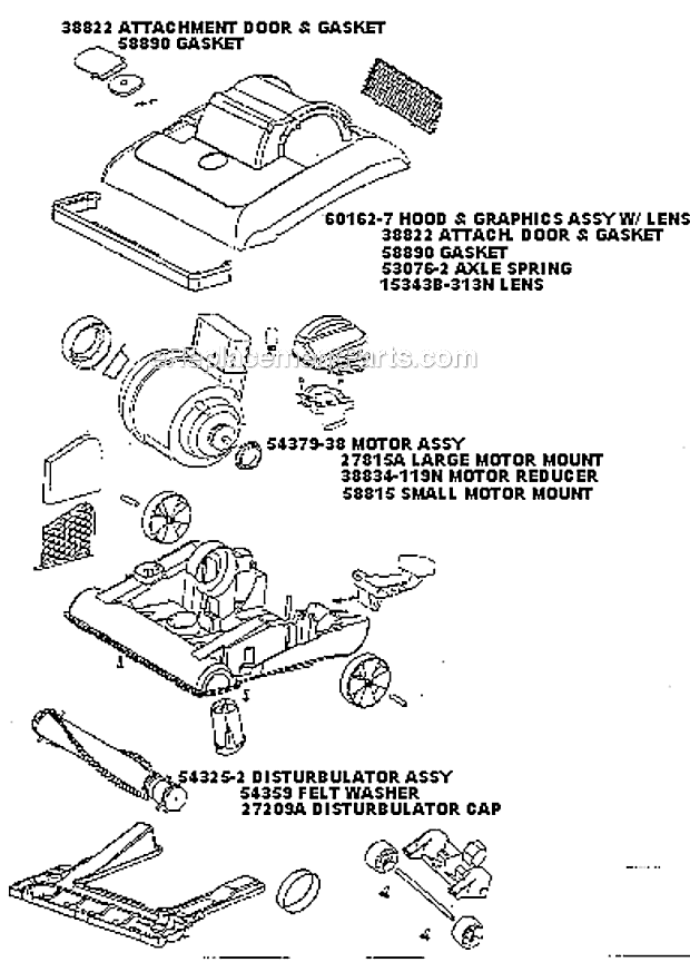 Page B Diagram and Parts List for 7677AT  Eureka Upright Vacuum