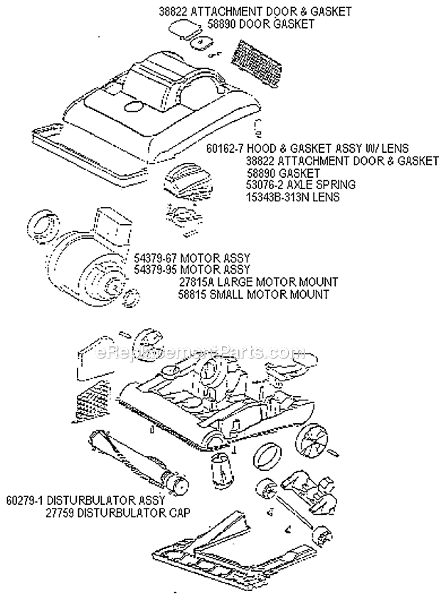 Page B Diagram and Parts List for 7677BTX  Eureka Upright Vacuum