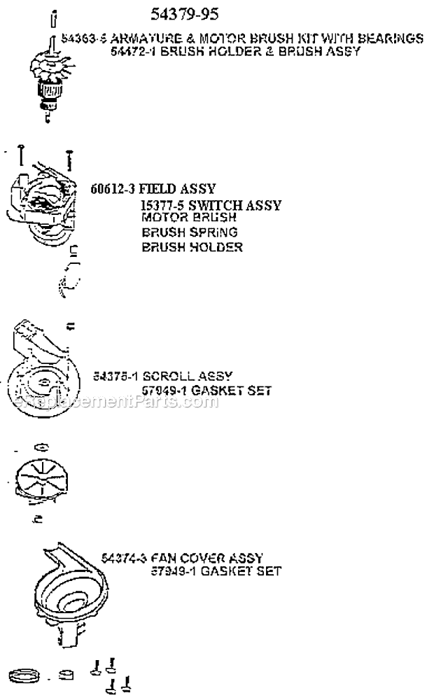 Page F Diagram and Parts List for 7677BTX  Eureka Upright Vacuum