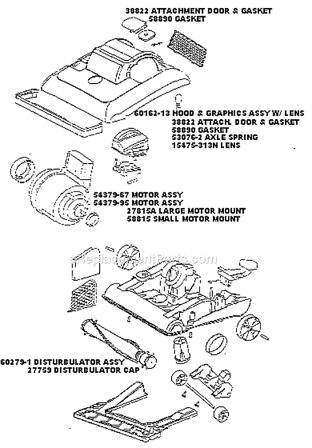 Page B Diagram and Parts List for 7677BT  Eureka Upright Vacuum