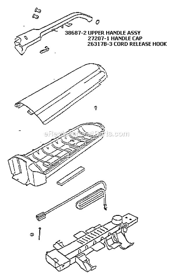 Page D Diagram and Parts List for 7677BT  Eureka Upright Vacuum
