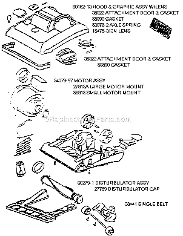 Page B Diagram and Parts List for 7679ATS  Eureka Upright Vacuum