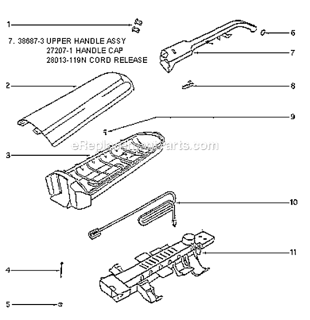 Page C Diagram and Parts List for 7679BT  Eureka Upright Vacuum