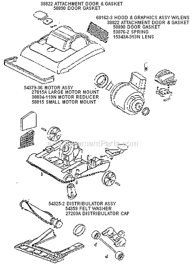 Page B Diagram and Parts List for 7680AT  Eureka Upright Vacuum