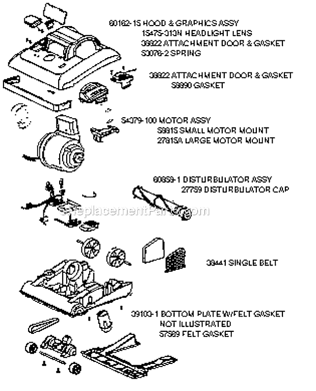 Page B Diagram and Parts List for 7681AT  Eureka Upright Vacuum