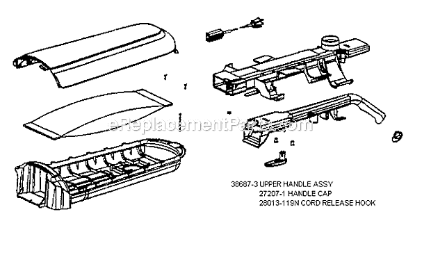 Page D Diagram and Parts List for 7681AT  Eureka Upright Vacuum