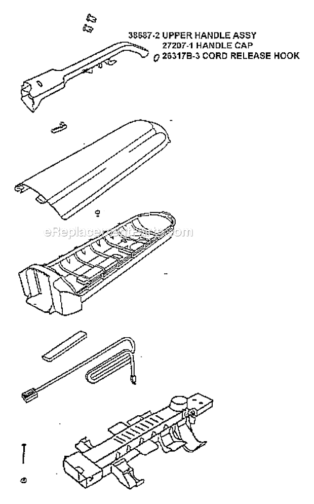Page D Diagram and Parts List for 7682ATH  Eureka Upright Vacuum