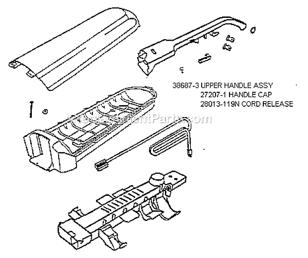 Page D Diagram and Parts List for 7683ATS  Eureka Upright Vacuum