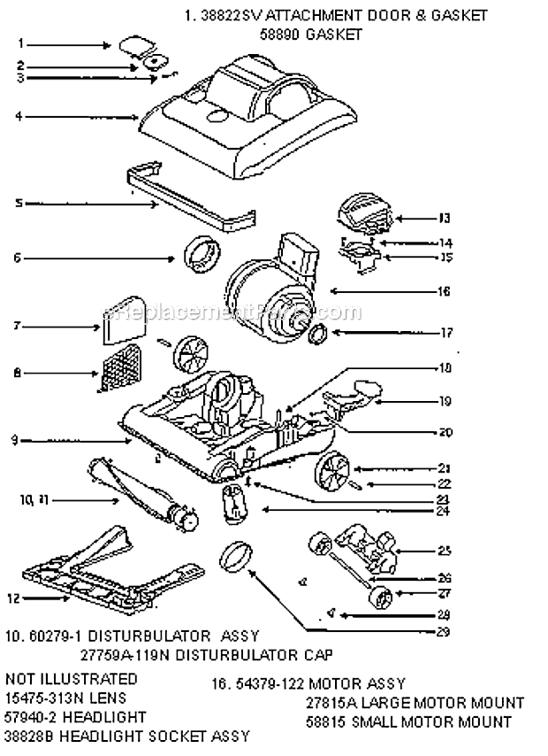 Page B Diagram and Parts List for 7686ATH  Eureka Upright Vacuum