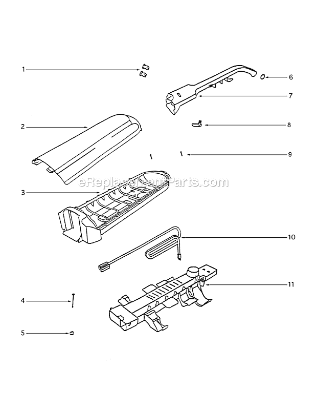 Page D Diagram and Parts List for 7686BH  Eureka Upright Vacuum