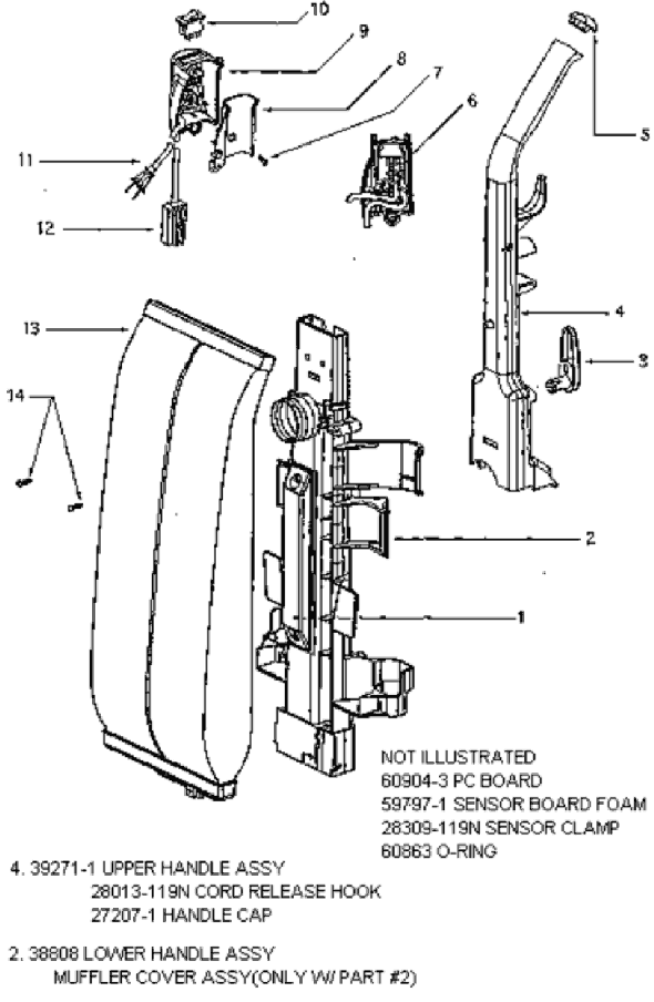 Page B Diagram and Parts List for 7765AT  Eureka Upright Vacuum