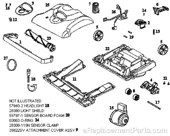 Page A Diagram and Parts List for 7770AT  Eureka Upright Vacuum