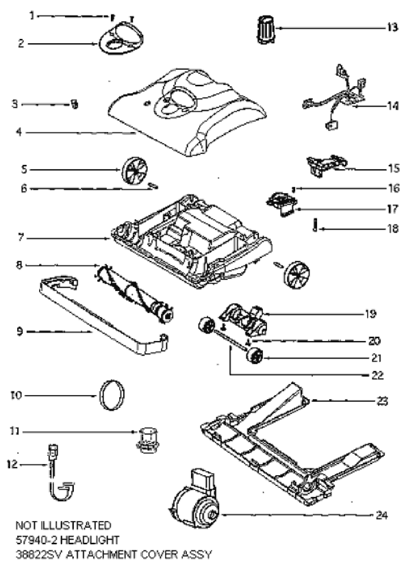 Page A Diagram and Parts List for 7771AT  Eureka Upright Vacuum