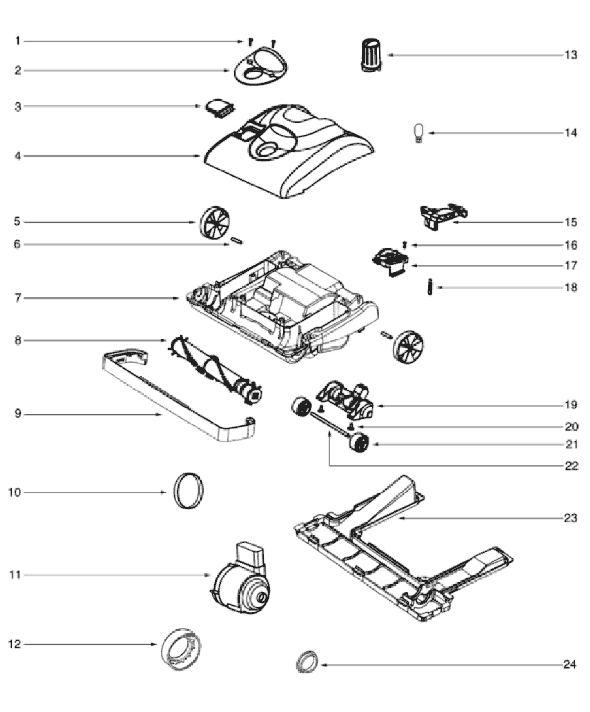 Page A Diagram and Parts List for 7773ATS  Eureka Upright Vacuum