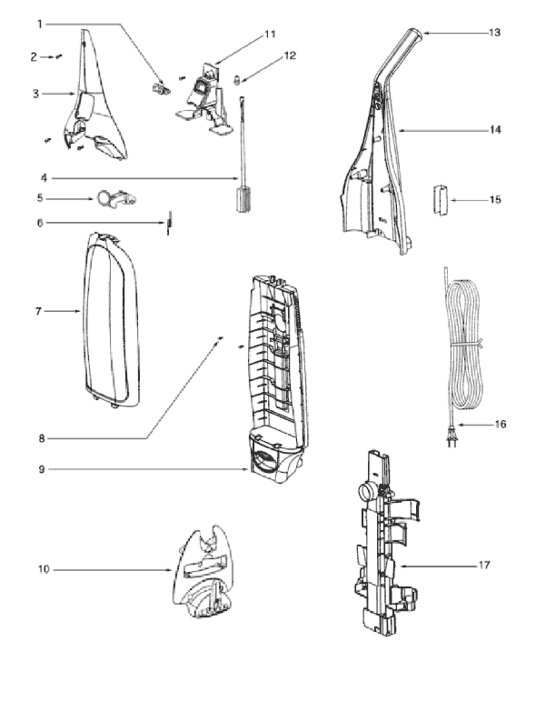 Page C Diagram and Parts List for 7773ATS  Eureka Upright Vacuum
