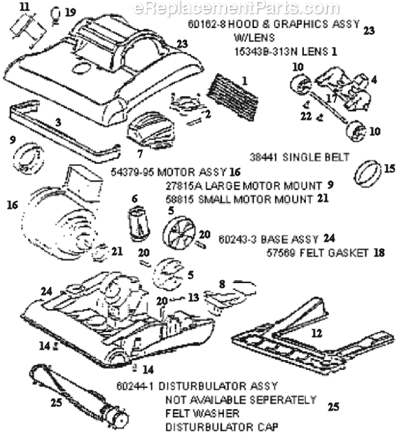 Page A Diagram and Parts List for 7821AT  Eureka Upright Vacuum