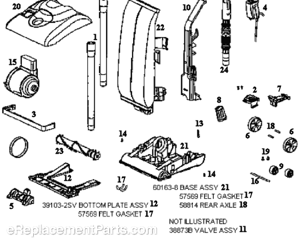Page A Diagram and Parts List for 7822ATS  Eureka Upright Vacuum